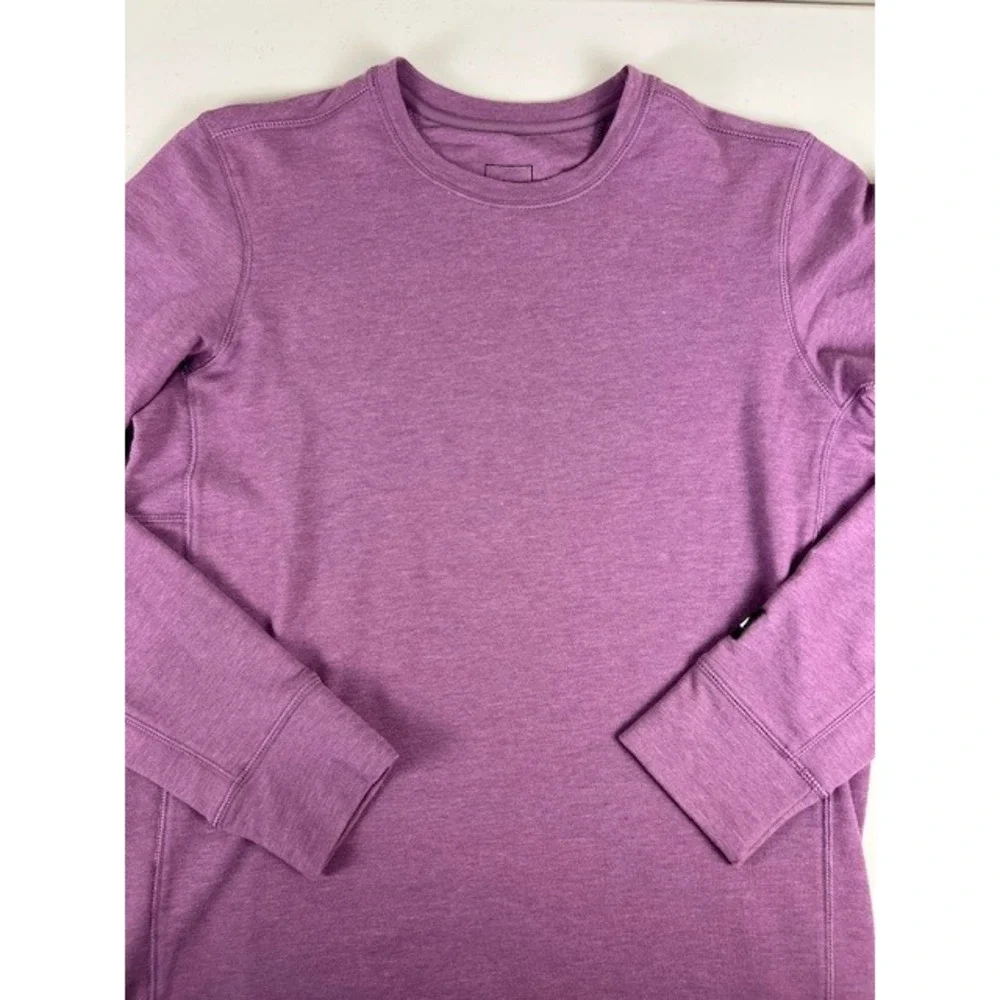 The North Face Mens Medium Purple Long Sleeve Crew Neck Heathered Active Top
